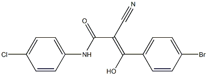 2-Cyano-3-hydroxy-3-[4-bromophenyl]-N-[4-chlorophenyl]acrylamide Struktur