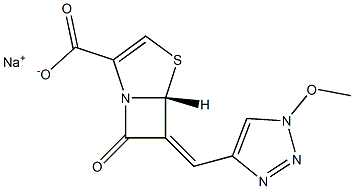 (5R,6Z)-6-[[1-Methoxy-1H-1,2,3-triazol-4-yl]methylene]-7-oxo-4-thia-1-azabicyclo[3.2.0]hept-2-ene-2-carboxylic acid sodium salt Struktur