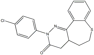 2-(4-Chlorophenyl)-4,4a,5,6-tetrahydro[1]benzothiepino[5,4-c]pyridazin-3(2H)-one Struktur