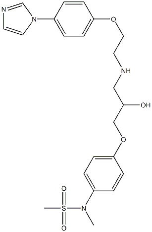 N-[4-[2-Hydroxy-3-[2-[4-(1H-imidazol-1-yl)phenoxy]ethylamino]propyloxy]phenyl]-N-methylmethanesulfonamide Struktur