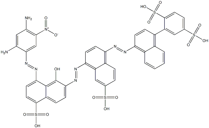 2-[4-[4-[8-(2,4-Diamino-5-nitrophenylazo)-1-hydroxy-5-sulfo-2-naphthalenylazo]-6-sulfo-1-naphthalenylazo]-1-naphthalenyl]-1,4-benzenedisulfonic acid Struktur