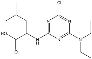 2-[[4-Chloro-6-(diethylamino)-1,3,5-triazin-2-yl]amino]-4-methylvaleric acid Struktur