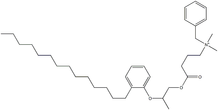 N,N-Dimethyl-N-benzyl-N-[3-[[2-(2-tetradecylphenyloxy)propyl]oxycarbonyl]propyl]aminium Struktur