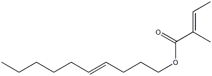 (E)-2-Methyl-2-butenoic acid 4-decenyl ester Struktur