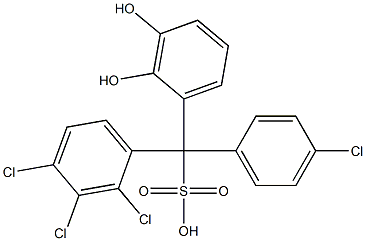 (4-Chlorophenyl)(2,3,4-trichlorophenyl)(2,3-dihydroxyphenyl)methanesulfonic acid Struktur