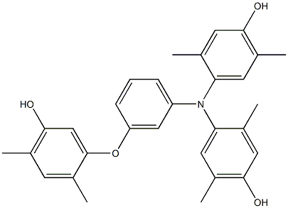 N,N-Bis(4-hydroxy-2,5-dimethylphenyl)-3-(5-hydroxy-2,4-dimethylphenoxy)benzenamine Struktur