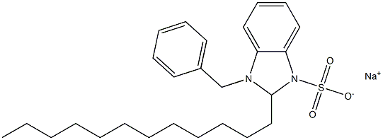 1-Benzyl-2,3-dihydro-2-dodecyl-1H-benzimidazole-3-sulfonic acid sodium salt Struktur