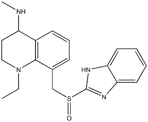 1-Ethyl-1,2,3,4-tetrahydro-4-methylamino-8-(1H-benzimidazol-2-ylsulfinylmethyl)quinoline Struktur