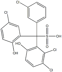 (3-Chlorophenyl)(3-chloro-6-hydroxyphenyl)(2,3-dichloro-6-hydroxyphenyl)methanesulfonic acid Struktur