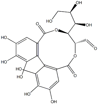 2-O,3-O-[2,2',3,3',4,4'-Hexahydroxy[1,1'-biphenyl]-6,6'-diylbis(carbonyl)]-D-glucose Struktur