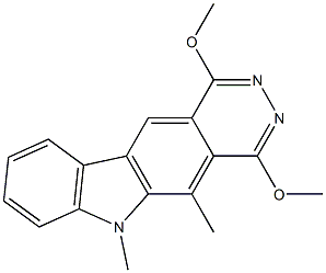 1,4-Dimethoxy-5-methyl-6-methyl-6H-pyridazino[4,5-b]carbazole Struktur