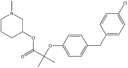 2-[4-(4-Chlorobenzyl)phenoxy]-2-methylpropionic acid 1-methyl-3-piperidyl ester Struktur