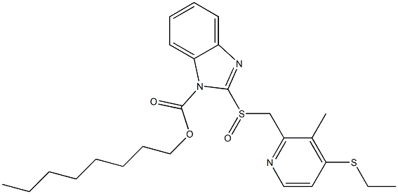 2-[[(4-Ethylthio-3-methyl-2-pyridinyl)methyl]sulfinyl]-1H-benzimidazole-1-carboxylic acid octyl ester Struktur