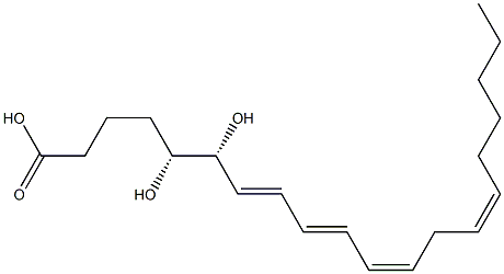 (5R,6R,7E,9E,11Z,14Z)-5,6-Dihydroxy-7,9,11,14-icosatetraenoic acid Struktur