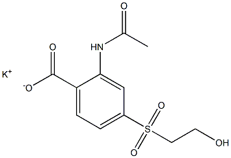 2-(Acetylamino)-4-(2-hydroxyethylsulfonyl)benzenecarboxylic acid potassium salt Struktur