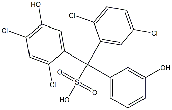 (2,5-Dichlorophenyl)(2,4-dichloro-5-hydroxyphenyl)(3-hydroxyphenyl)methanesulfonic acid Struktur