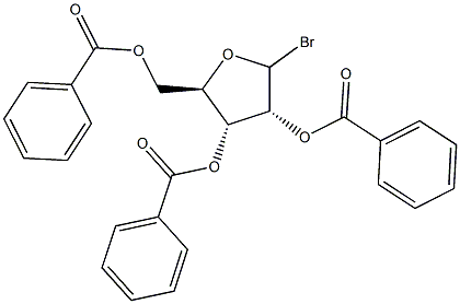 1-Bromo-1-deoxy-D-ribofuranose tribenzoate Struktur