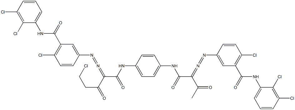 3,3'-[2-(Chloromethyl)-1,4-phenylenebis[iminocarbonyl(acetylmethylene)azo]]bis[N-(2,3-dichlorophenyl)-6-chlorobenzamide] Struktur