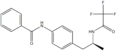 (+)-N-[4-[(S)-2-(Trifluoroacetylamino)propyl]phenyl]benzamide Struktur