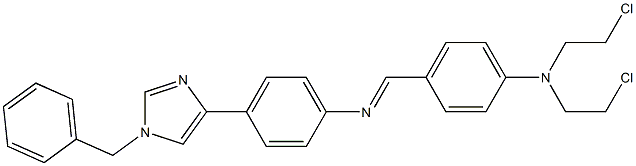 N,N-Bis(2-chloroethyl)-4-[[[4-[1-(phenylmethyl)-1H-imidazol-4-yl]phenyl]imino]methyl]benzenamine Struktur