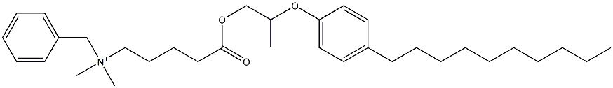 N,N-Dimethyl-N-benzyl-N-[4-[[2-(4-decylphenyloxy)propyl]oxycarbonyl]butyl]aminium Struktur