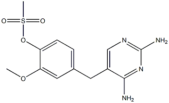 2,4-Diamino-5-[3-methoxy-4-methylsulfonyloxybenzyl]pyrimidine Struktur