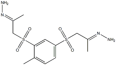 1,3-Bis[(2-hydrazonopropyl)sulfonyl]-4-methylbenzene Struktur