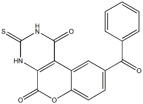 9-Benzoyl-3,4-dihydro-3-thioxo-1H-[1]benzopyrano[3,4-d]pyrimidine-1,5(2H)-dione Struktur