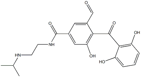 N-[2-(Isopropylamino)ethyl]-3-formyl-5-hydroxy-4-(2,6-dihydroxybenzoyl)benzamide Struktur