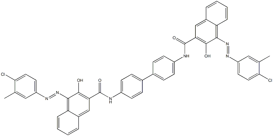 4,4'-Bis[1-[(4-chloro-3-methylphenyl)azo]-2-hydroxy-3-naphthoylamino]biphenyl Struktur