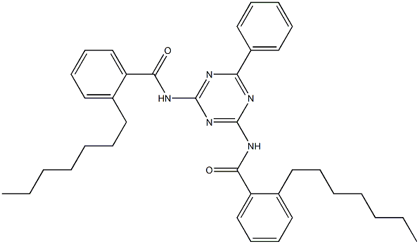 N,N'-(6-Phenyl-1,3,5-triazine-2,4-diyl)bis(2-heptylbenzamide) Struktur