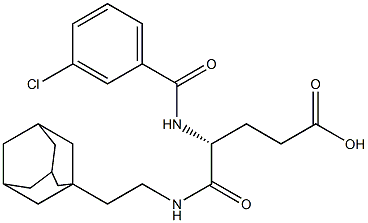 (R)-4-(3-Chlorobenzoylamino)-5-oxo-5-[2-(1-adamantyl)ethylamino]valeric acid Struktur