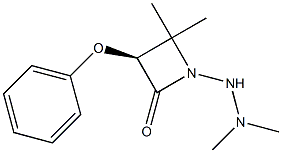 (3S)-1-(2,2-Dimethylhydrazino)-3-phenoxy-4,4-dimethylazetidin-2-one Struktur