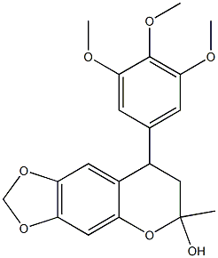 8-(3,4,5-Trimethoxyphenyl)-7,8-dihydro-6-methyl-6H-1,3-dioxolo[4,5-g][1]benzopyran-6-ol Struktur