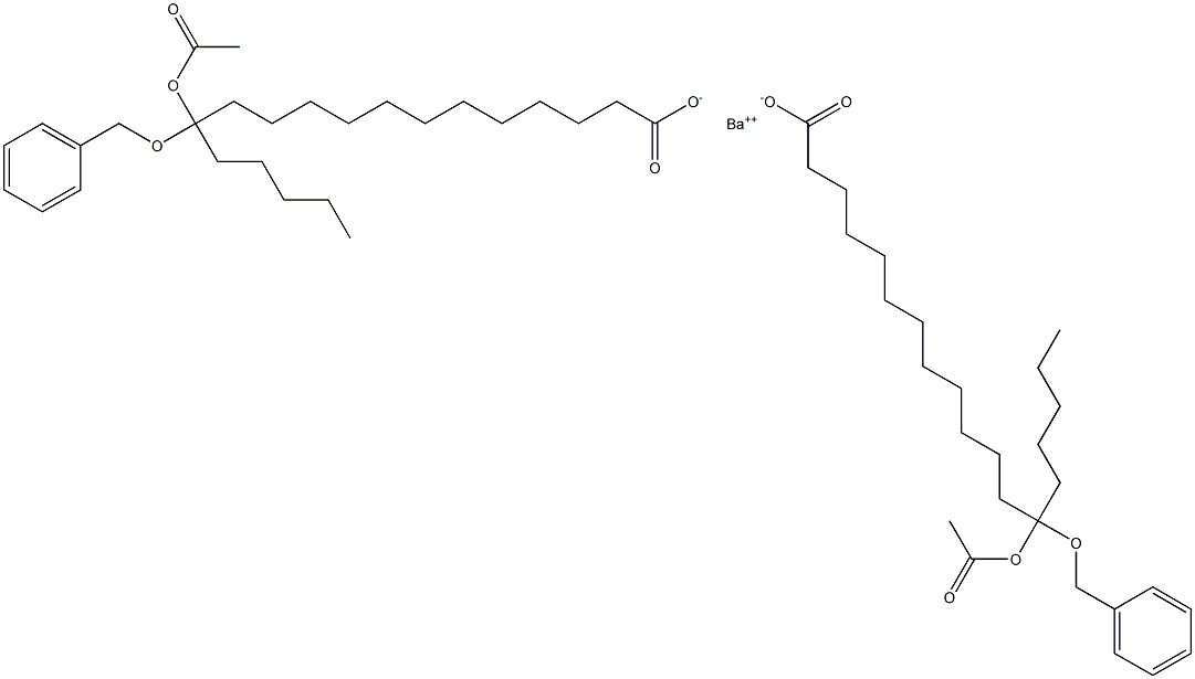 Bis(13-benzyloxy-13-acetyloxystearic acid)barium salt Struktur