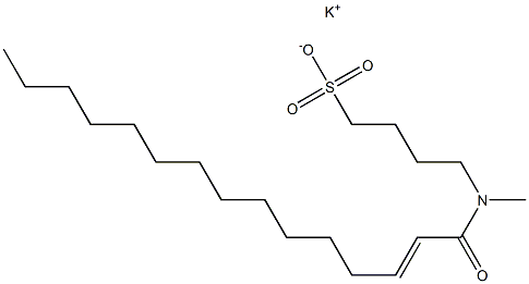 4-[N-(2-Pentadecenoyl)-N-methylamino]-1-butanesulfonic acid potassium salt Struktur