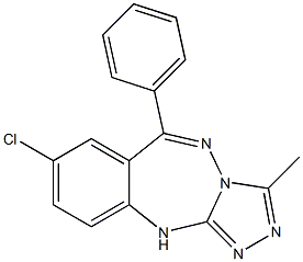 7-Chloro-1-methyl-9-phenyl-4H-2,3,4,10,10a-pentaazabenz[f]azulene Struktur