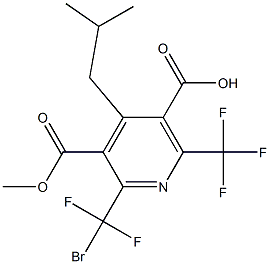 6-(Trifluoromethyl)-2-(bromodifluoromethyl)-4-isobutylpyridine-3,5-di(carboxylic acid methyl) ester Struktur