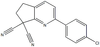 2-(4-Chlorophenyl)-6,7-dihydro-5H-cyclopenta[b]pyridine-7,7-dicarbonitrile Struktur