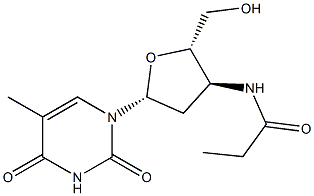 5-Methyl-3'-[propanoylamino]-2',3'-dideoxyuridine Struktur