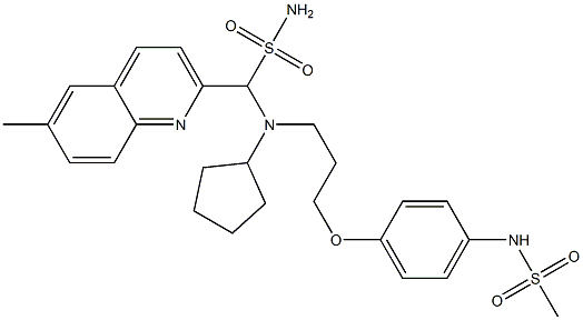 N-[4-[3-[N-Cyclopentyl-N-(6-methylsulfamoyl-2-quinolinylmethyl)amino]propyloxy]phenyl]methanesulfonamide Struktur