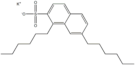 1,7-Dihexyl-2-naphthalenesulfonic acid potassium salt Struktur