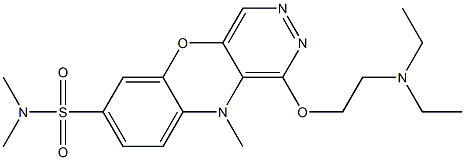 N,N,10-Trimethyl-1-[2-(diethylamino)ethoxy]-10H-pyridazino[4,5-b][1,4]benzoxazine-7-sulfonamide Struktur