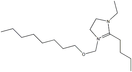 1-Ethyl-2-butyl-3-[(octyloxy)methyl]-4,5-dihydro-1H-imidazol-3-ium Struktur