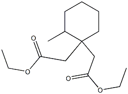 2-Methyl-1,1-cyclohexanediacetic acid diethyl ester Struktur