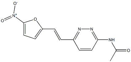 N-[6-[2-(5-Nitro-2-furanyl)ethenyl]-3-pyridazinyl]acetamide Struktur