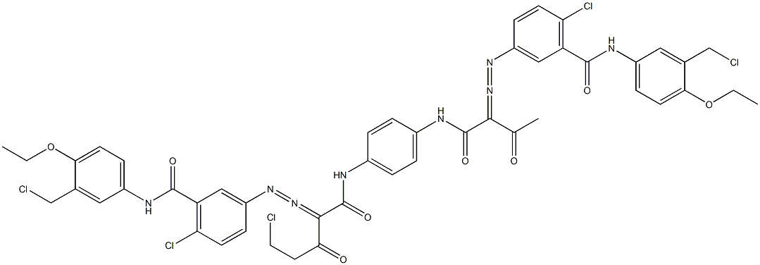 3,3'-[2-(Chloromethyl)-1,4-phenylenebis[iminocarbonyl(acetylmethylene)azo]]bis[N-[3-(chloromethyl)-4-ethoxyphenyl]-6-chlorobenzamide] Struktur