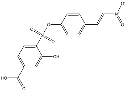 3-Hydroxy-4-[4-[(E)-2-nitroethenyl]phenoxysulfonyl]benzoic acid Struktur