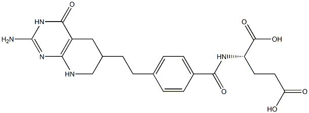 N-[4-[2-[(2-Amino-3,4,5,6,7,8-hexahydro-4-oxopyrido[2,3-d]pyrimidin)-6-yl]ethyl]benzoyl]-L-glutamic acid Struktur