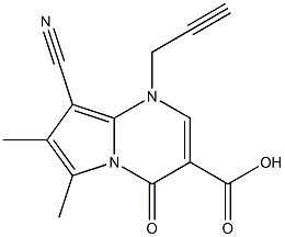 1-(2-Propynyl)-4-oxo-6-methyl-7-methyl-8-cyano-1,4-dihydropyrrolo[1,2-a]pyrimidine-3-carboxylic acid Struktur